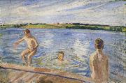 Peter Hansen Boys Bathing Sweden oil painting artist